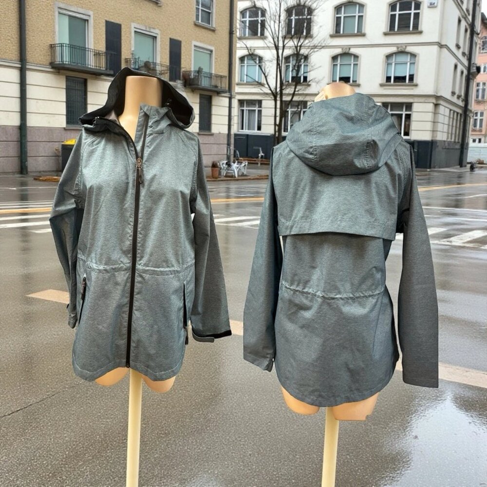 Cool,Woman,Fall Impermeable Jacket,Gray,Sz S,Long Sleeve,Zipper,Pockets.!